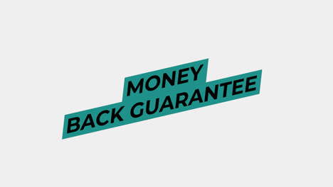 money-back-guarantee-animated-text-for-sale-motion-graphic-video-with-Alpha-Channel,-transparent-background-use-for-web-banner,-coupon,-sale-promotion,-advertising,-marketing-video